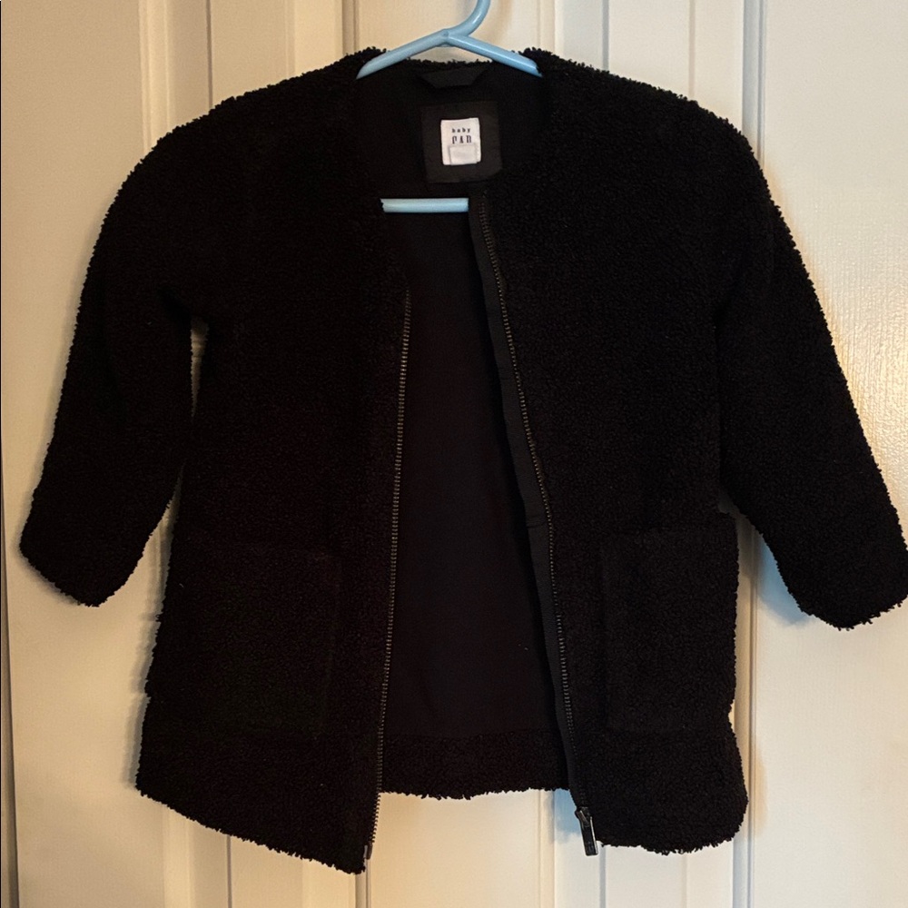 GAP Black Kids' Fuzzy Pea Coat